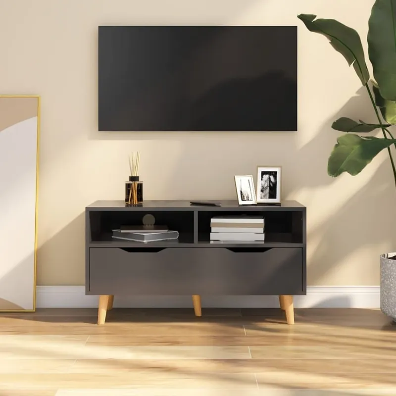 Wyprzedaż Szafka pod tv, szara, 90x40x48,5 cm, płyta wiórowa