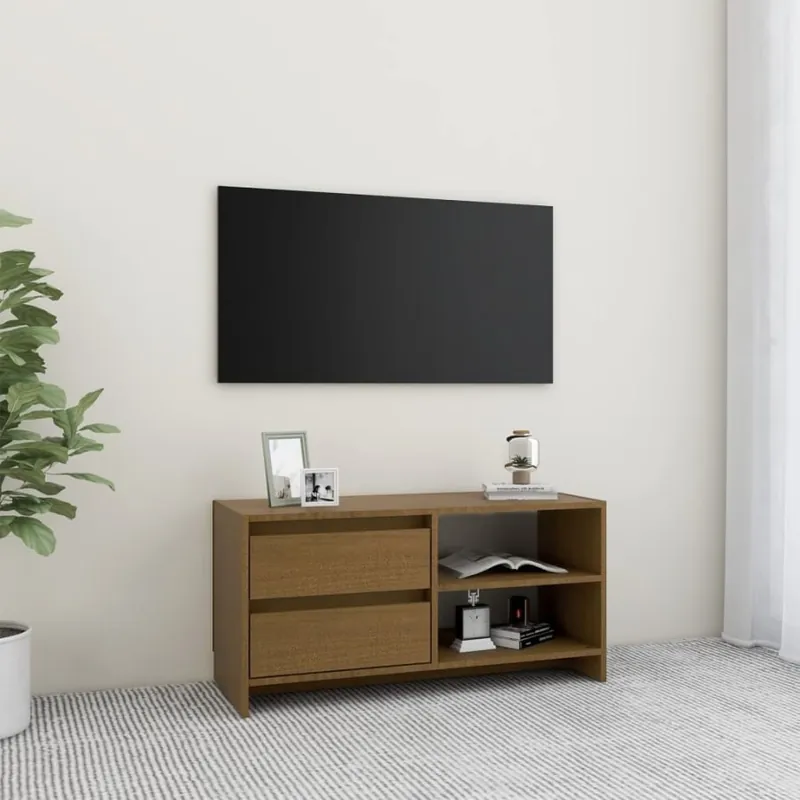 Ostatnia szansa Szafka pod tv, miodowy brąz, 80x31x39 cm, drewno sosnowe