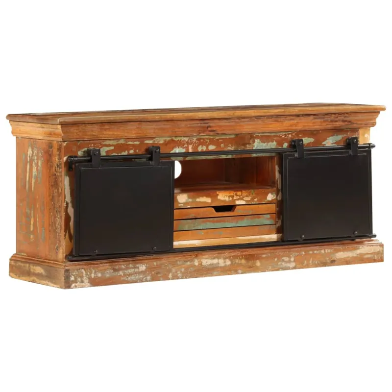 Szafka pod TV, 110x30x45 cm, lite drewno odzyskane Premium