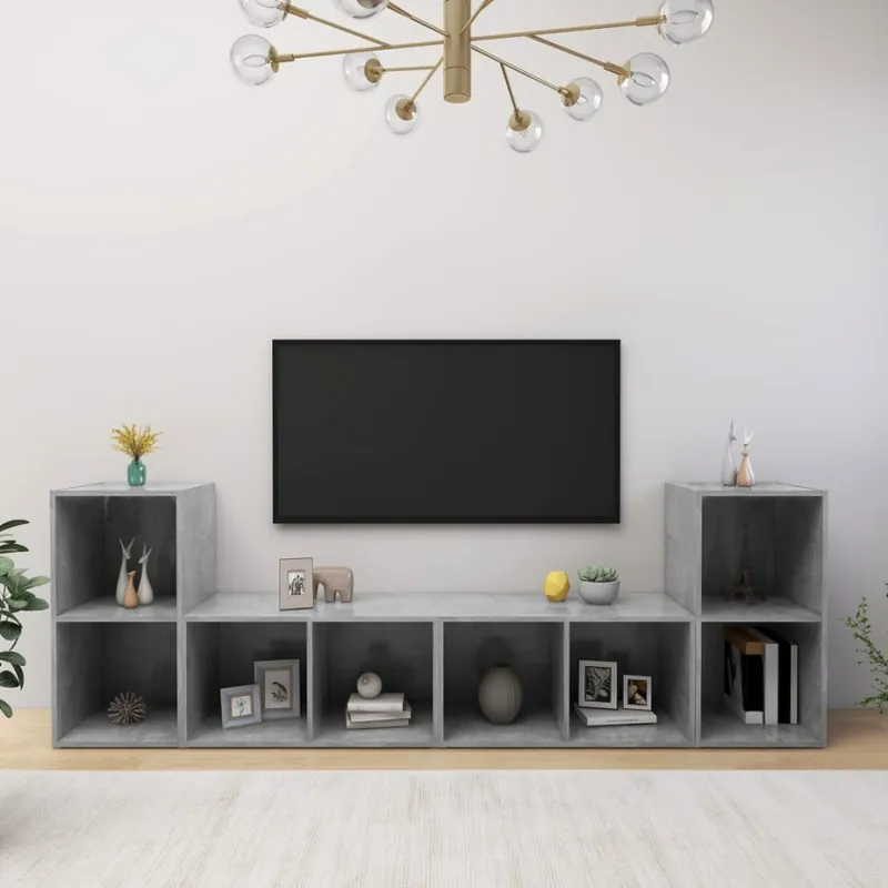 Szafki tv, 4 szt., szarość betonu, 72x35x36,5 cm, płyta wiórowa Wyjątkowa oferta