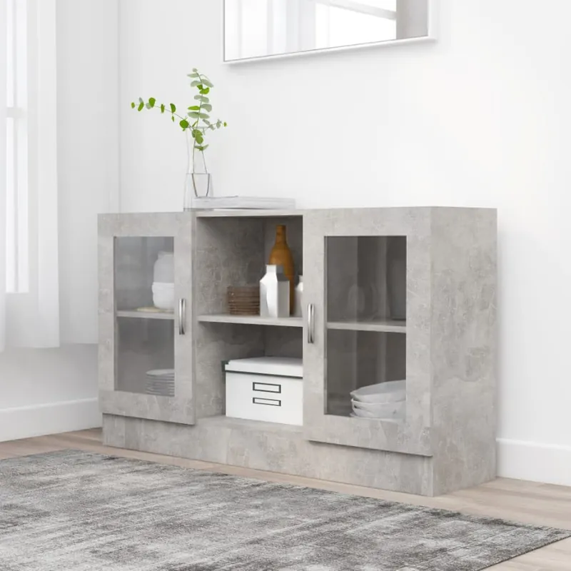 Ekspresowa dostawa Witryna, szarość betonu, 120 x 30,5 x 70 cm, płyta wiórowa