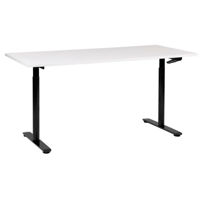 Szybka wysyłka Biurko regulowane manualnie 160 x 72 cm biało-czarne destinas
