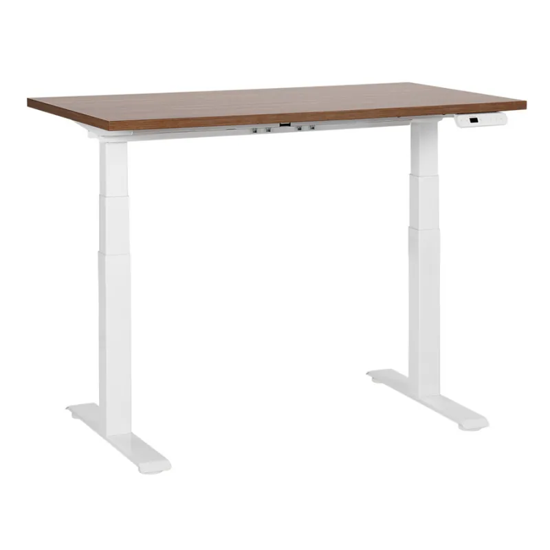 Oferta czasowa Biurko regulowane elektrycznie 120 x 72 cm ciemne drewno z białym destines