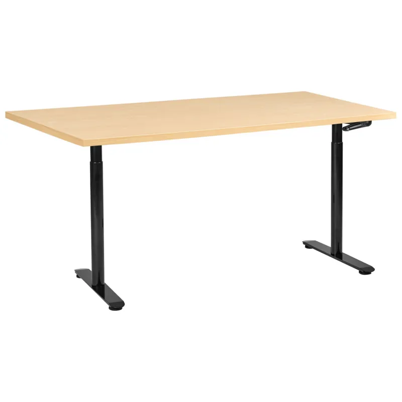 Obniżka ceny Biurko regulowane manualnie DESTINAS Czarny/ jasny brąz 160 cm 72 cm