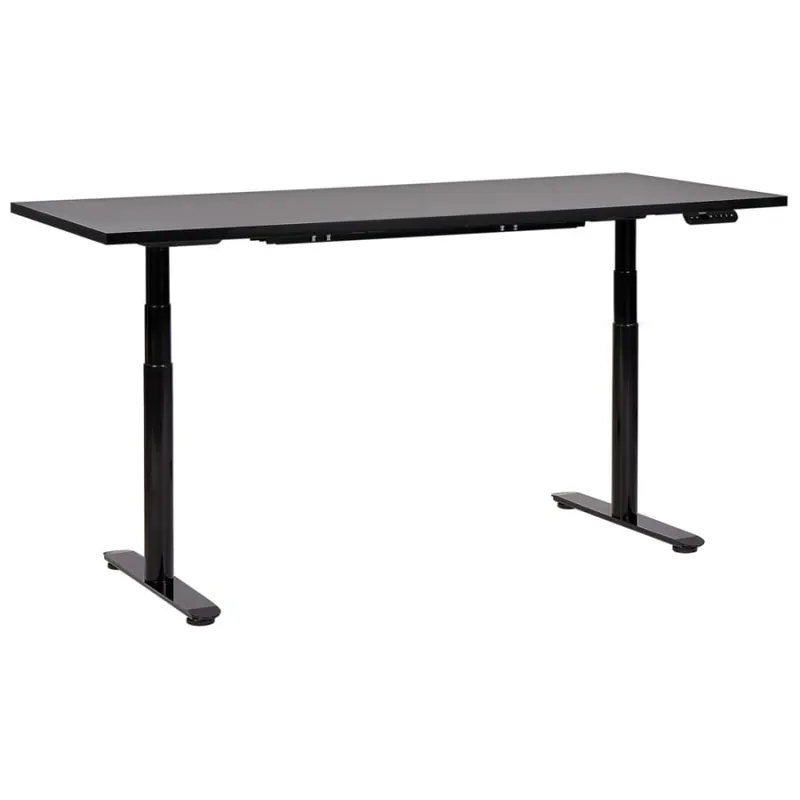 Niska cena Biurko regulowane elektrycznie 180 x 80 cm czarne destinas