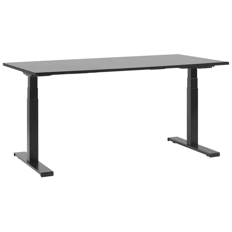 Biurko regulowane elektrycznie 160 x 72 cm czarne destin ii Dostępne od ręki