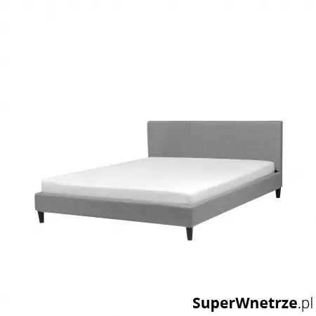 Łóżko jasnoszare tapicerowane LED biały 160 x 200 cm Danimarca BLmeble Taniej