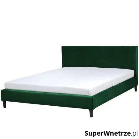 Łóżko ciemnozielone tapicerowane welwet 160 x 200 cm Danimarca BLmeble Wyjątkowa oferta