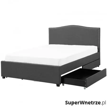 Do wyczerpania zapasów Łóżko szare tapicerowane pojemnik 160 x 200 cm Cucciolo BLmeble