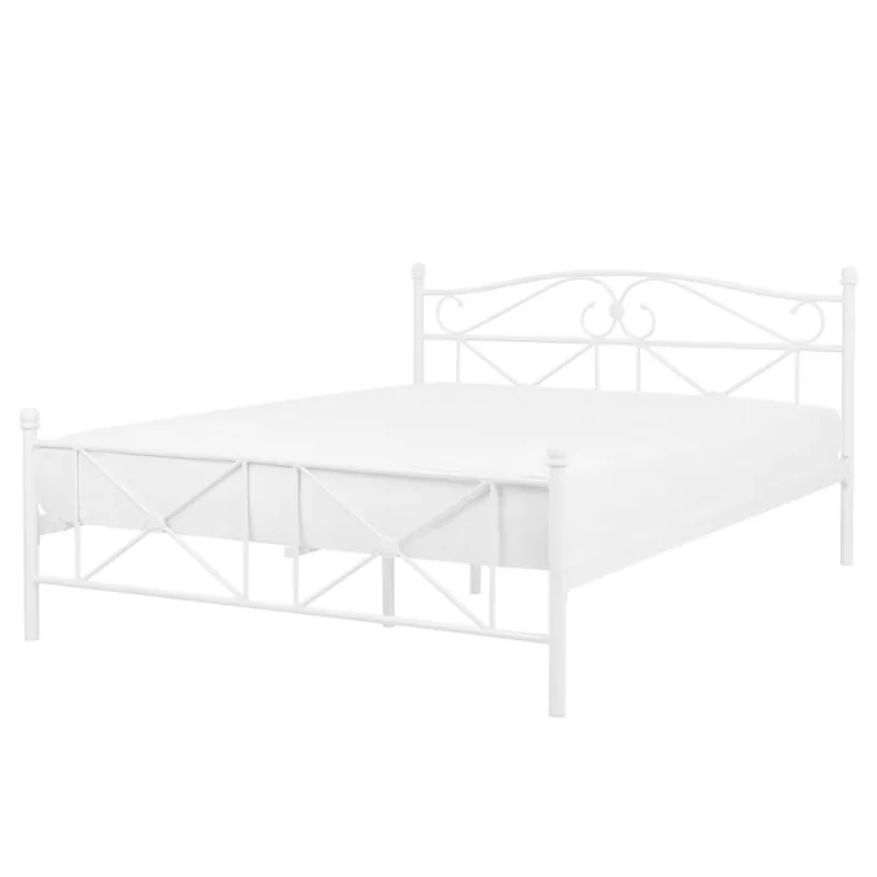 Łóżko metalowe 140 x 200 cm białe RODEZ Tylko dziś