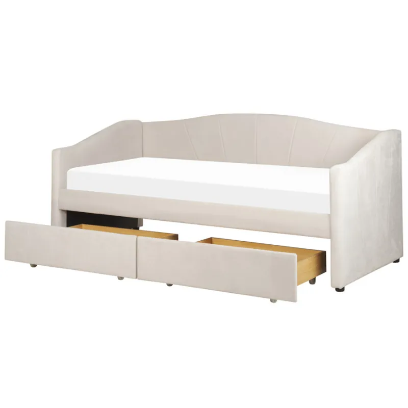 łóżko ze schowkiem vittel 90 x 200 cmjasnobeżowy Popularny
