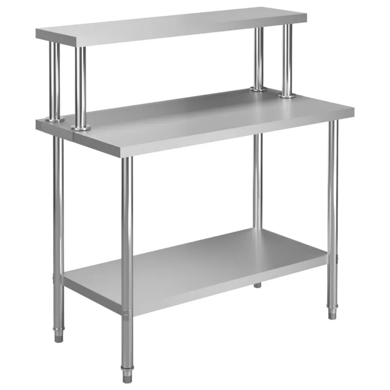 Kuchenny stół roboczy z półką, 120x60x120 cm, stal nierdzewna Oferta