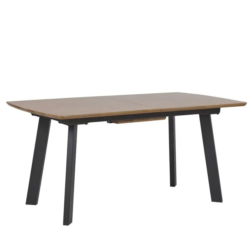 Wyjątkowa oferta Rozkładany stół do jadalni 160/200 x 90 cm ciemne drewno z czarnym SALVADOR
