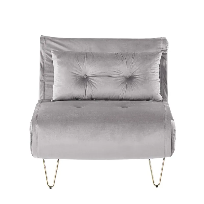 Szybka dostawa Sofa welurowa rozkładana szara VESTFOLD