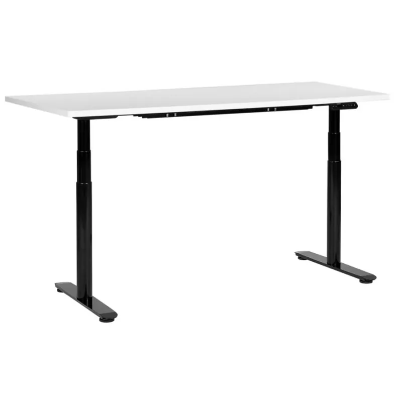 Kup teraz Biurko regulowane elektrycznie 160 x 72 cm biało-czarne destinas