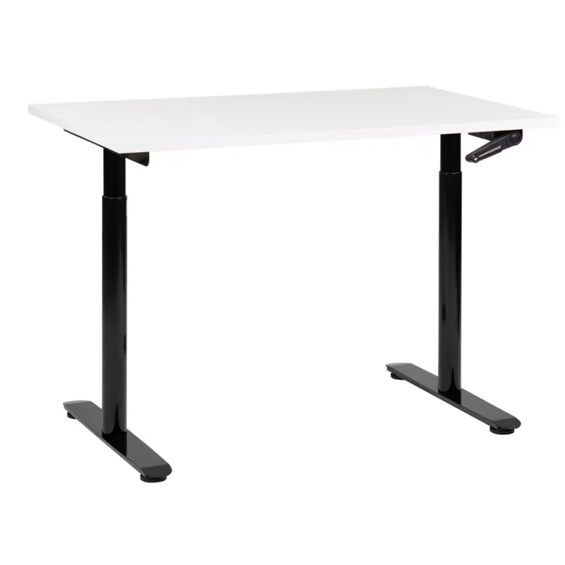 Biurko regulowane manualnie 120 x 72 cm biało-czarne destinas Rabat