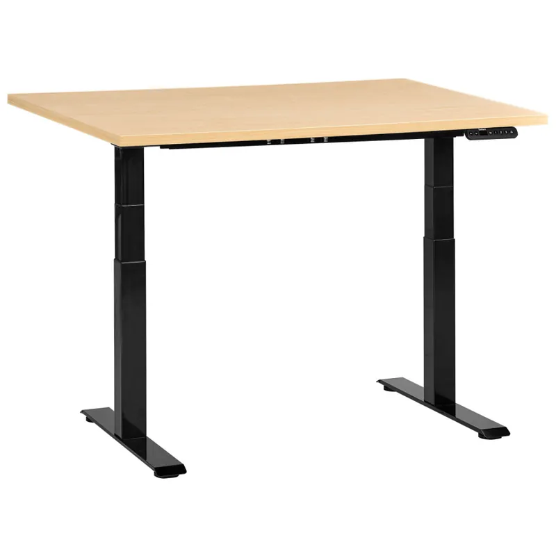 Sprawdź teraz Biurko regulowane elektrycznie DESTINES Czarny/ jasny brąz 120 cm 60 cm