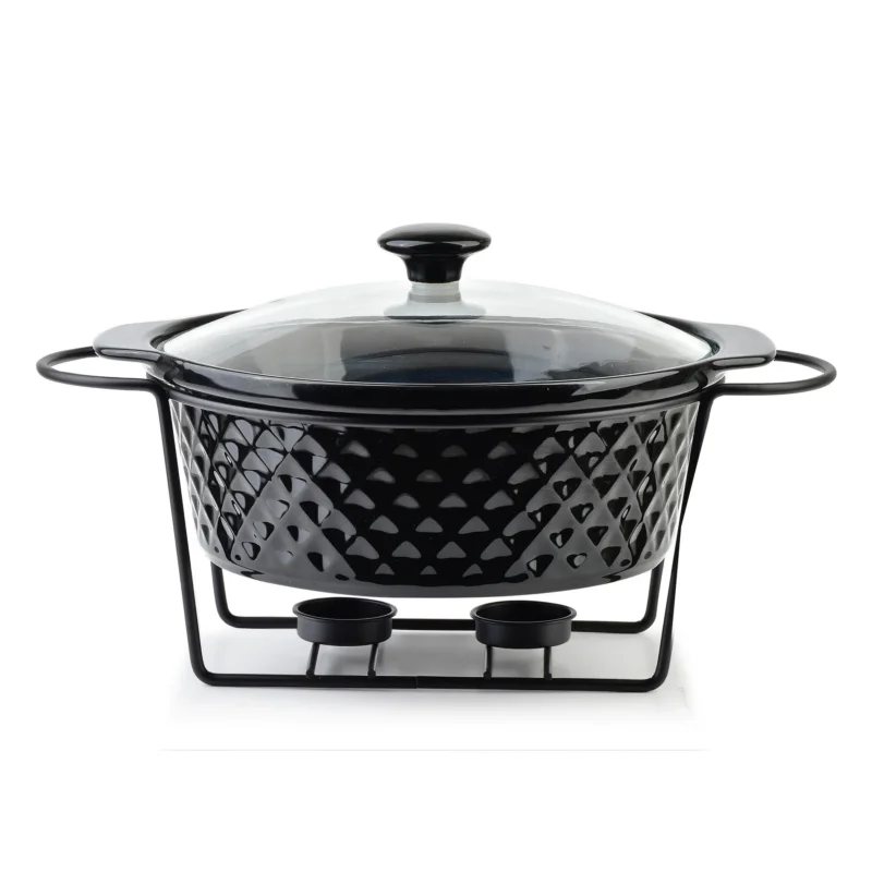 Naczynie kamionkowe z pokrywką i podgrzewaczem MODERN KITCHEN 2,3 l Dodaj do koszyka