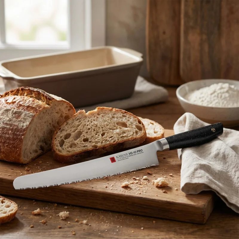 Zniżka KASUMI VG-10 Pro 25 cm - japoński nóż do chleba i pieczywa ze stali węglowej