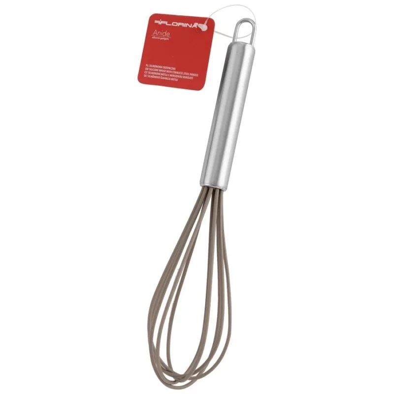 Zniżka Trzepaczka / Rózga kuchenna do jajek silikonowa FLORINA ANIDE JASNOBRĄZOWA 26 cm