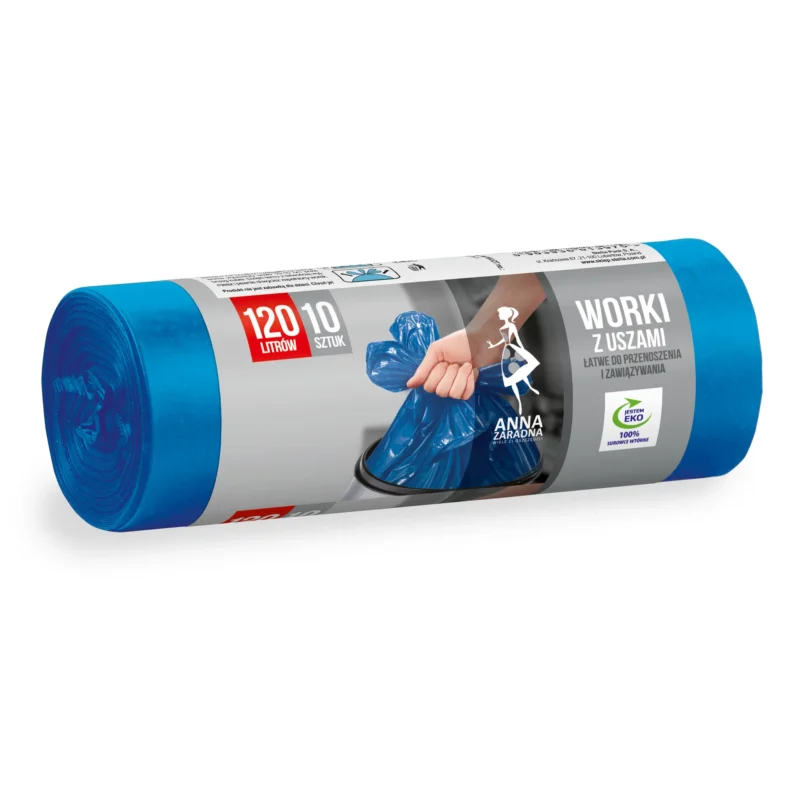 Worki na śmieci z uszami ANNA ZARADNA 120 l 10 szt. Wyprzedaż