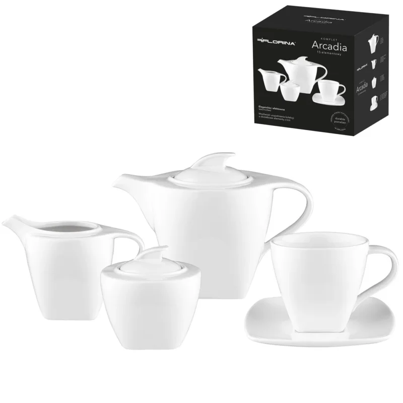 Niska cena FLORINAArcadia (15 el.) - serwis kawowy porcelanowy na 6 osób