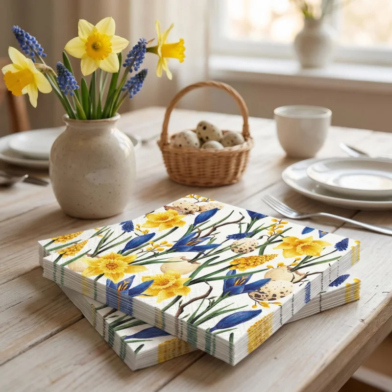 Serwetki papierowe dekoracyjne PAW MUSCARI WITH DAFFODILS 20 szt. Bezpieczna płatność
