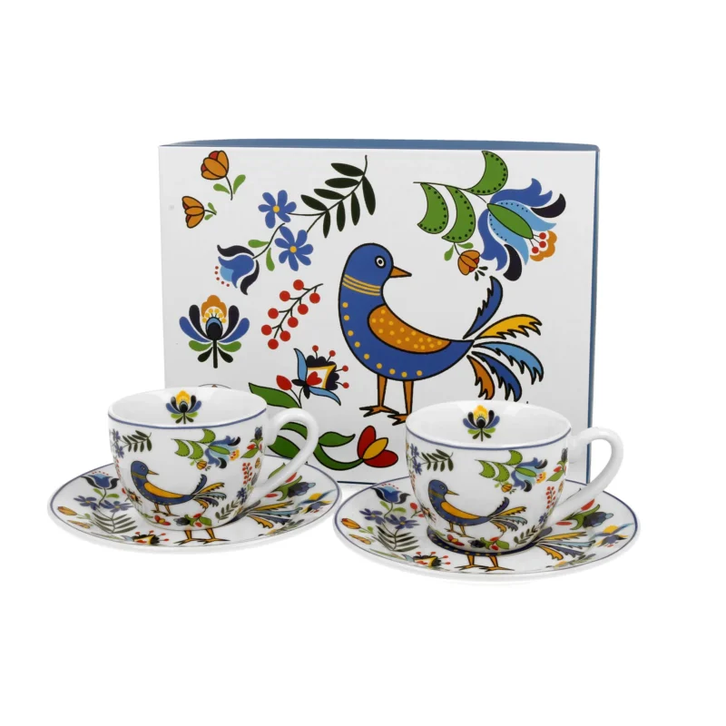 Filiżanki do espresso porcelanowe DUO ETNO PTASZEK KASZUBSKI 90 ml 2 szt. Zniżka