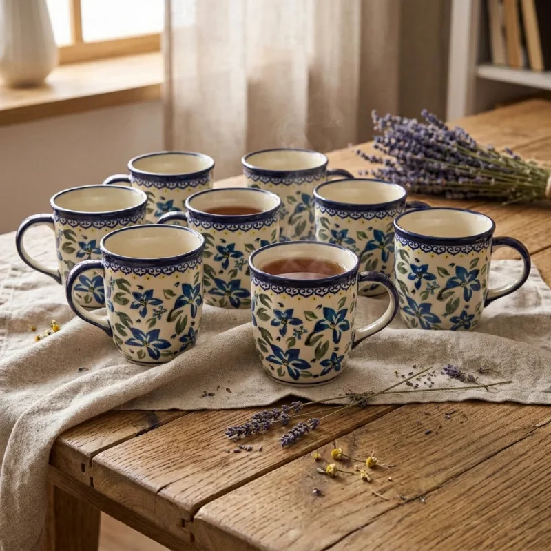 Zamów teraz Zestaw kubków dla 8 osób - wzór DU119 - Zakłady Ceramiczne w Bolesławcu (8 el.)