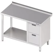 Stalgast Stół przyścienny z blokiem dwóch szuflad (P) i półką 1400x600x850 mm Tylko dziś