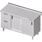 Stalgast Stół przyścienny z blokiem dwóch szuflad (L) drzwi suwane 1200x600x850 mm Tylko dziś