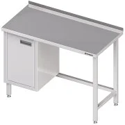 Stalgast Stół przyścienny z szafką (L) bez półki 1100x700x850 mm Hit sprzedaży