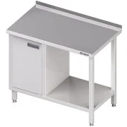 Stalgast Stół przyścienny z szafką (L) i półką 1200x700x850 mm Promocja