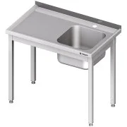 Stalgast Stół ze zlewem jednokomorowym (P) bez półki 800x700x850 mm skręcany Tani