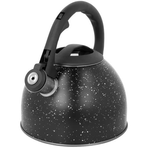 Czajnik stalowy z gwizdkiem 2.5L indukcja gaz czarny marmurek BRUNBESTE BB-2440 Ostatnie sztuki