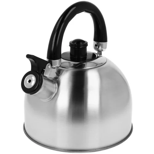 Czajnik stalowy z gwizdkiem na gaz indukcję 2L srebrny satynowy BRUNBESTE BB-2401-S Zniżka
