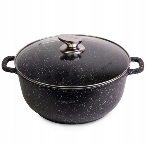 Garnek marmurowy z pokrywką 4.5L indukcja na gaz KAMILLE KM-4405 Super okazja