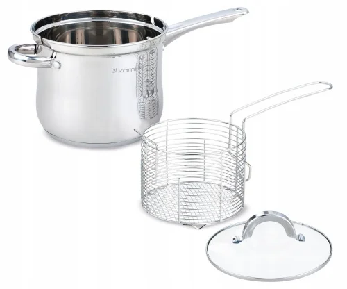 Promocja Garnek rondel do frytek makaronu z sitkiem 3.5L KAMILLE KM-5852