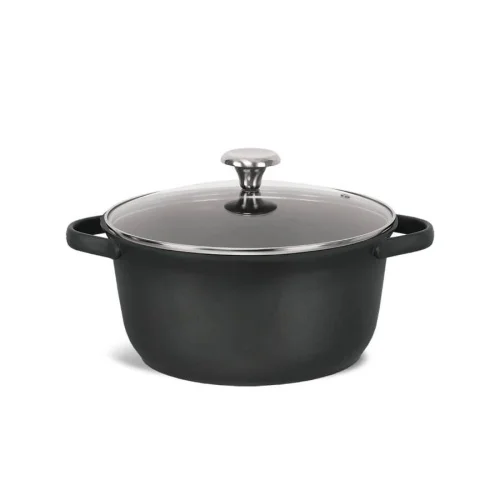Bezpieczna płatność Garnek z pokrywką indukcja gaz 24cm 4.6L czarny MAESTRO MR-4027-24