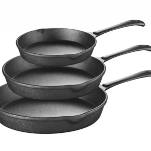 Zestaw 3 patelni żeliwnych 16 / 20 / 25cm indukcja ciężkie KRISBERG KS-2573 Oferta czasowa
