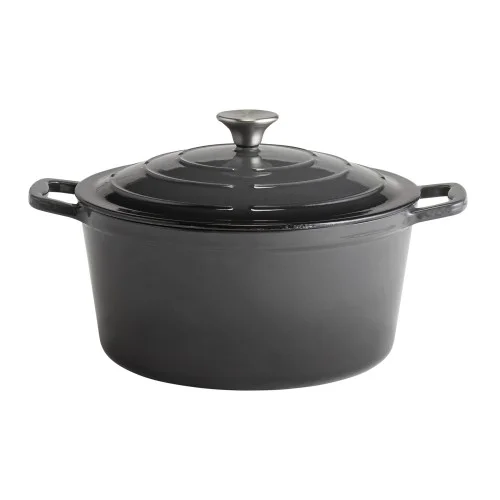 Garnek z pokrywką, żeliwny, emaliowany, czarny, 6l, 5 STARS (AP88307) Popularny