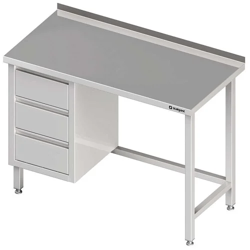 Bestseller Stół przyścienny z blokiem trzech szuflad (L),bez półki 1000x700x850 mm (980367100)